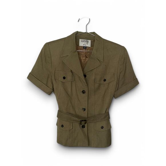 Kasper Women's Blazer | Short/Belted | Amy green | Size 10 | euc - Picture 1 of 4